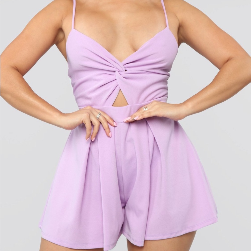 Twist Romper - Lavender - Fashion Nova New